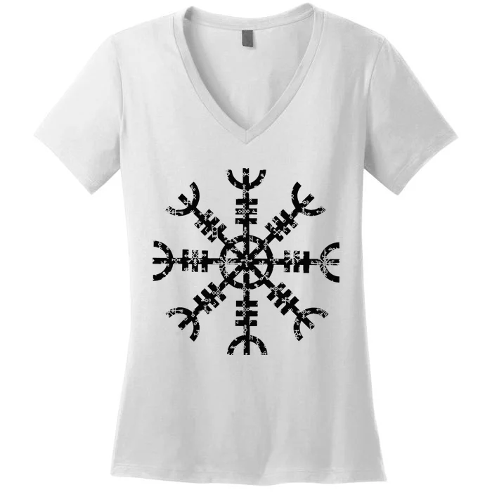 Aegishjalmur - The Helm of Awe - Classic Norse Viking Women's V-Neck T-Shirt