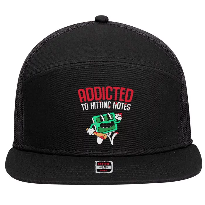 Addicted To Hitting Notes 7 Panel Mesh Trucker Snapback Hat