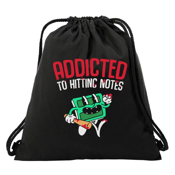 Addicted To Hitting Notes Drawstring Bag