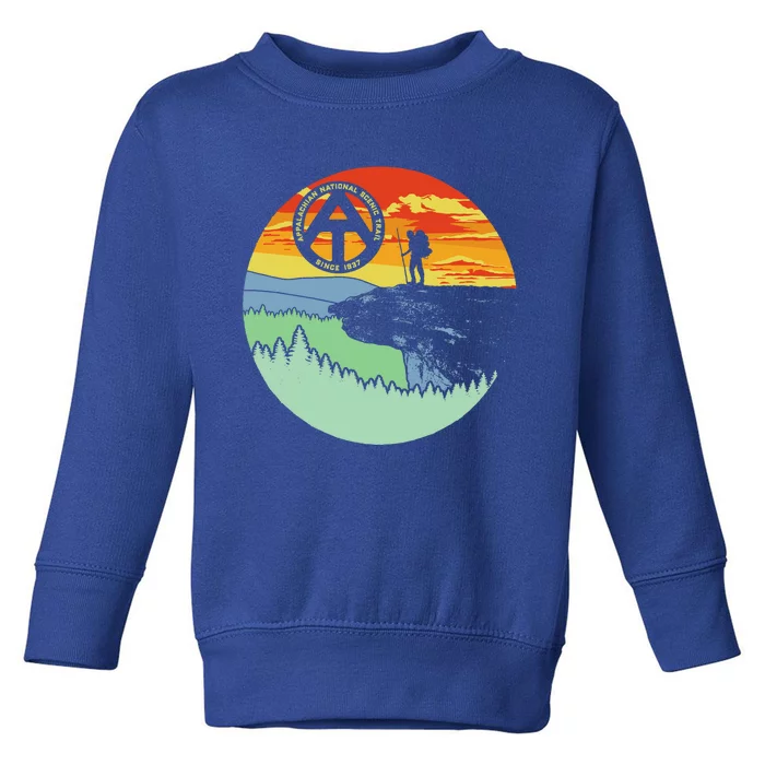 Appalachian Trail Hiker Gift Mcafee's Knob Retro Hiking Gift Toddler Sweatshirt