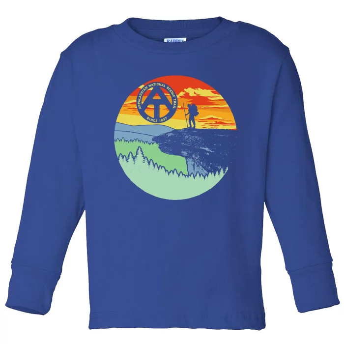 Appalachian Trail Hiker Gift Mcafee's Knob Retro Hiking Gift Toddler Long Sleeve Shirt