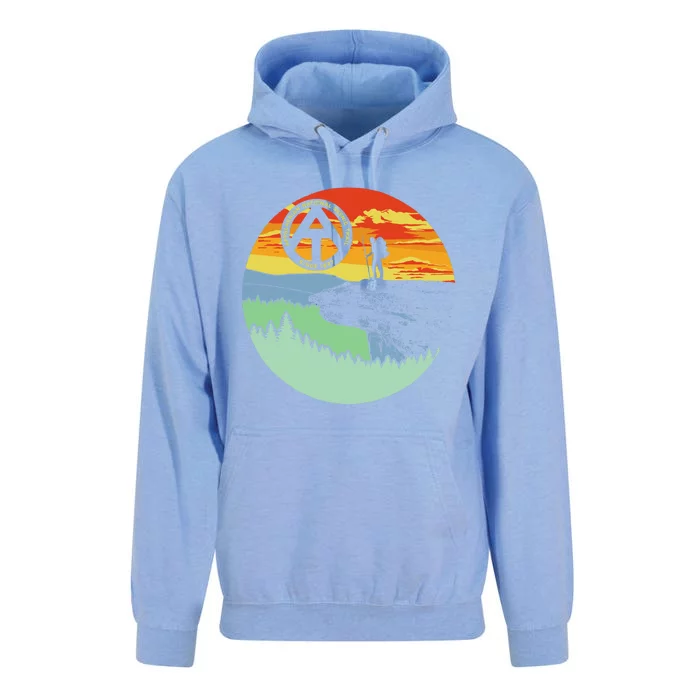 Appalachian Trail Hiker Gift Mcafee's Knob Retro Hiking Gift Unisex Surf Hoodie