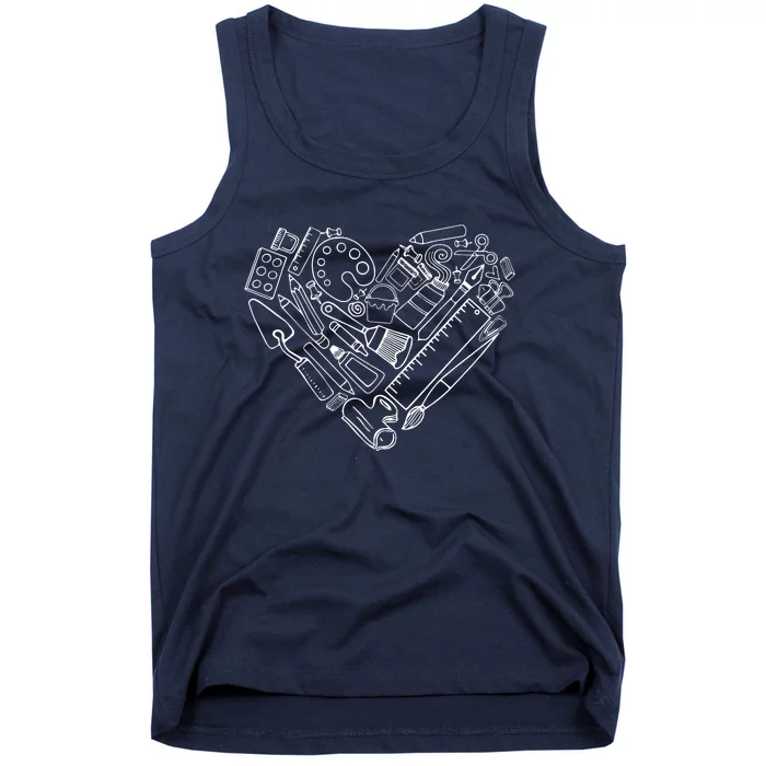 Art Teacher Heart Shape Teacher Apparel Tank Top