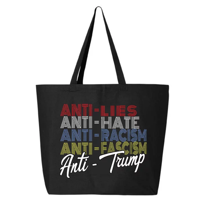 Anti Trump Hate Lies And Fascism Resist Vote Nov 5 2024 25L Jumbo Tote