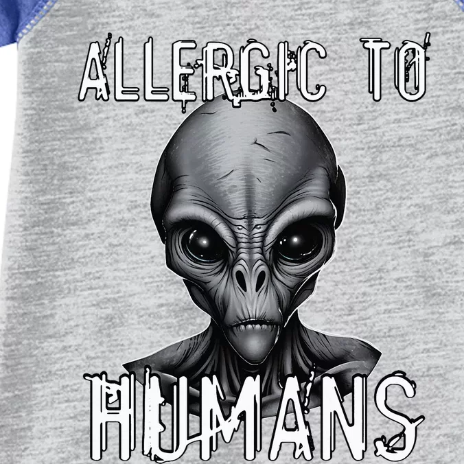 Allergic To Humans Funny Ufo Paranormal Infant Baby Jersey Bodysuit