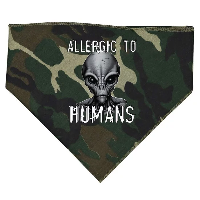 Allergic To Humans Funny Ufo Paranormal USA-Made Doggie Bandana