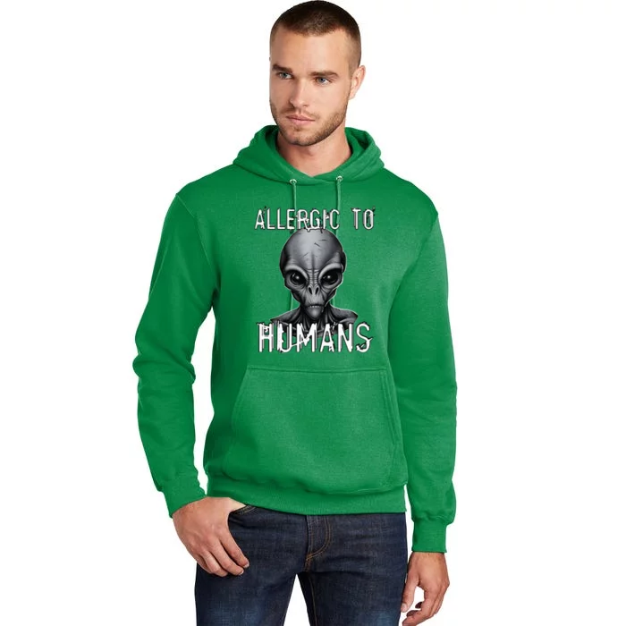 Allergic To Humans Funny Ufo Paranormal Tall Hoodie