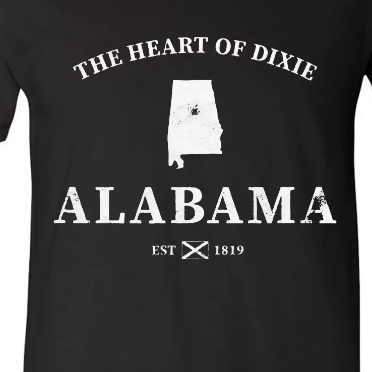 Alabama The Heart Of Dixie V-Neck T-Shirt