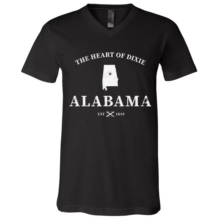 Alabama The Heart Of Dixie V-Neck T-Shirt