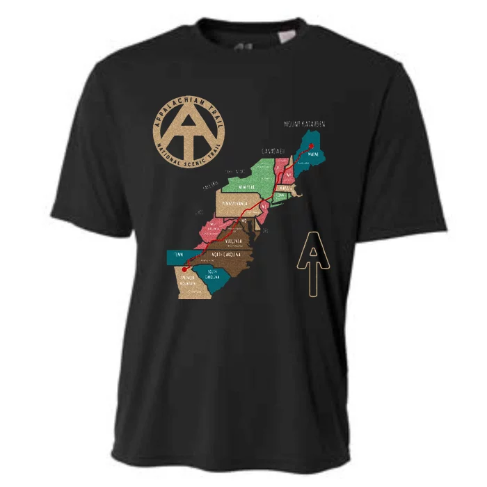 Appalachian Trail Hiking Map Cooling Performance Crew T-Shirt