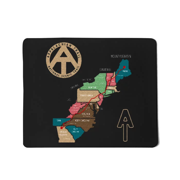 Appalachian Trail Hiking Map Mousepad