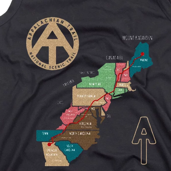 Appalachian Trail Hiking Map Tank Top