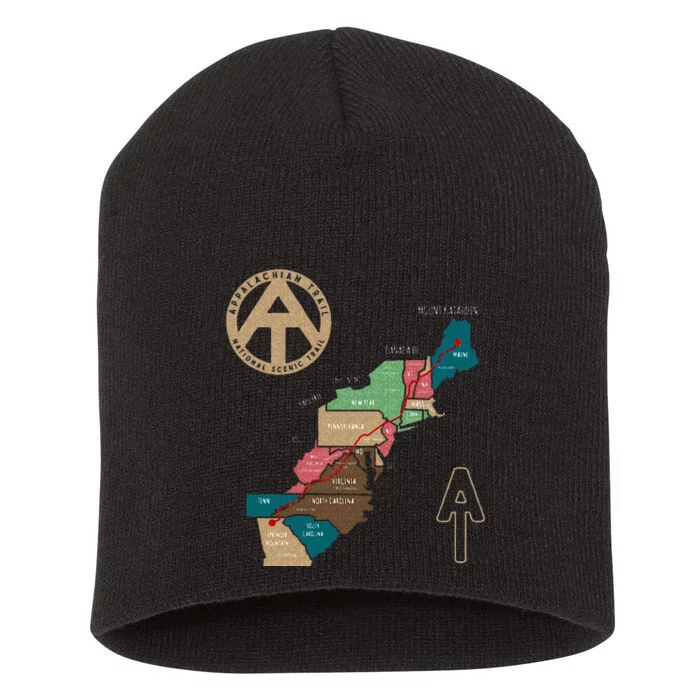 Appalachian Trail Hiking Map Short Acrylic Beanie