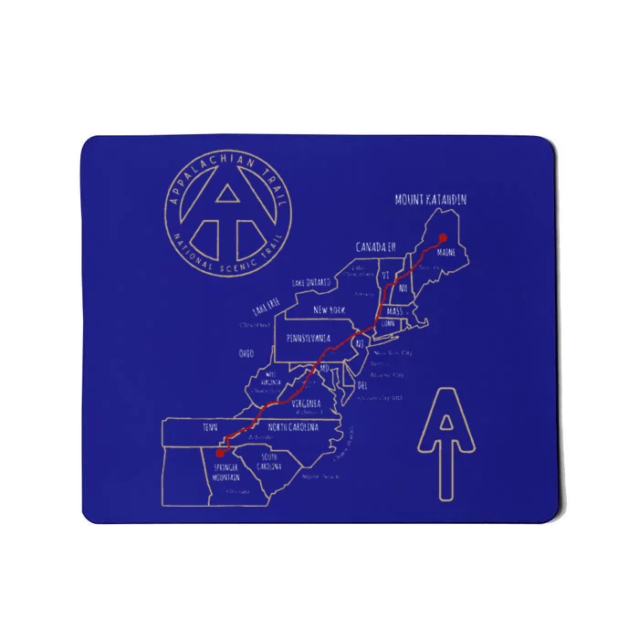 Appalachian Trail Hiking Map Outdoor Adventure Trailing Mousepad