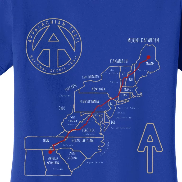 Appalachian Trail Hiking Map Outdoor Adventure Trailing Women's T-Shirt