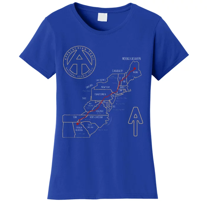 Appalachian Trail Hiking Map Outdoor Adventure Trailing Women's T-Shirt