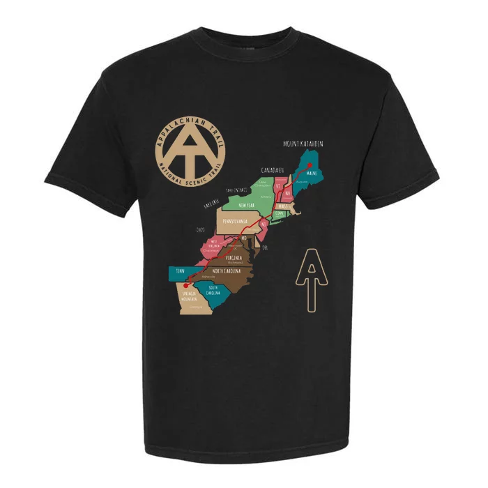 Appalachian Trail Hiking Map Garment-Dyed Heavyweight T-Shirt