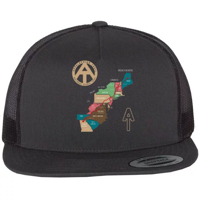 Appalachian Trail Hiking Map Flat Bill Trucker Hat