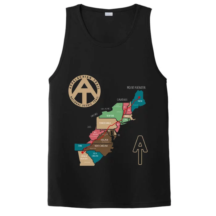 Appalachian Trail Hiking Map Performance Tank