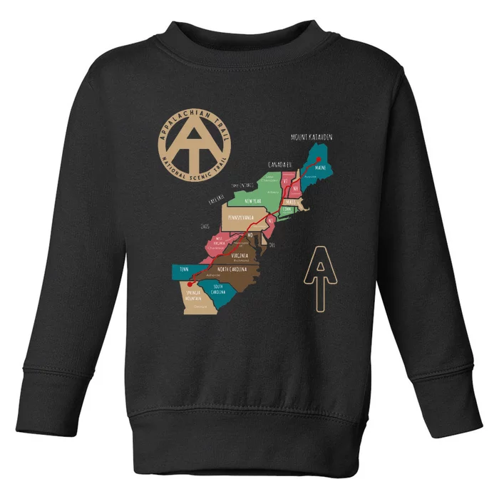 Appalachian Trail Hiking Map Toddler Sweatshirt