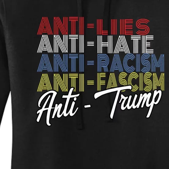 Anti Trump Hate Lies And Fascism Resist Vote Nov 5 2024 Women's Pullover Hoodie