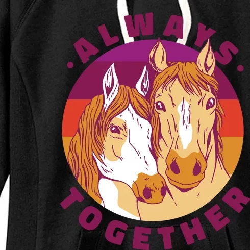 Always Together Horses Sunset Women's Fleece Hoodie