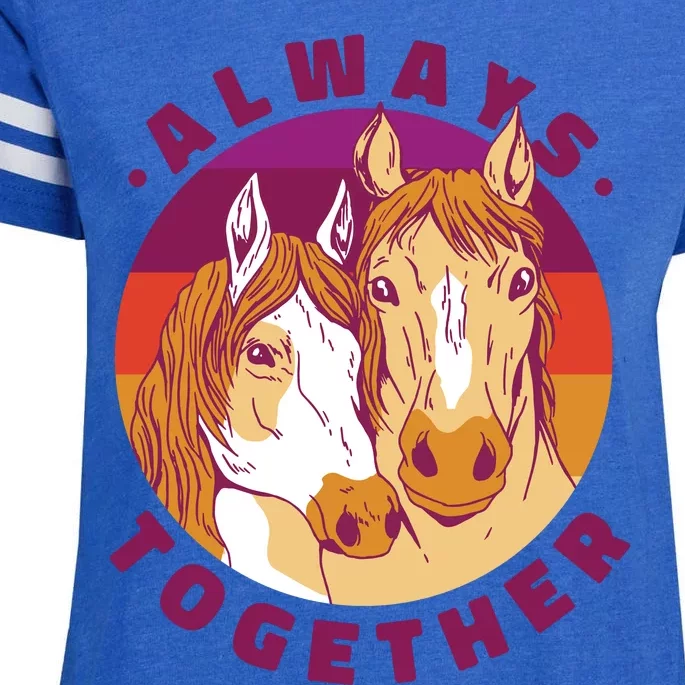 Always Together Horses Sunset Enza Ladies Jersey Football T-Shirt