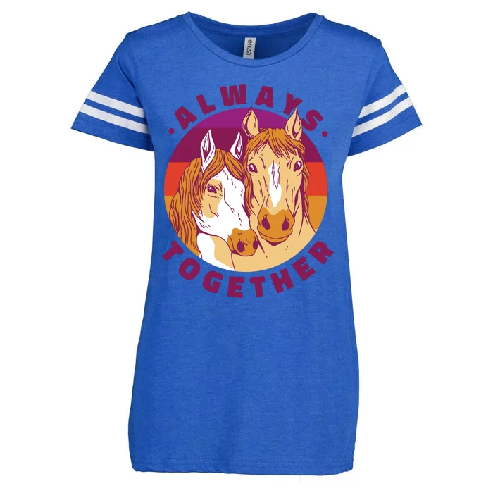 Always Together Horses Sunset Enza Ladies Jersey Football T-Shirt