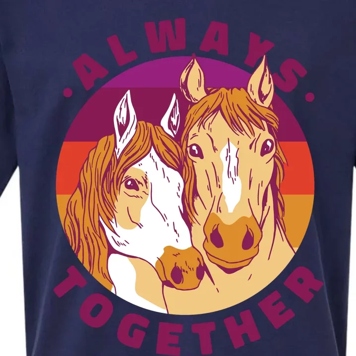 Always Together Horses Sunset Sueded Cloud Jersey T-Shirt