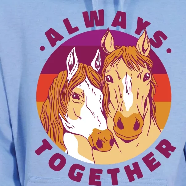 Always Together Horses Sunset Unisex Surf Hoodie