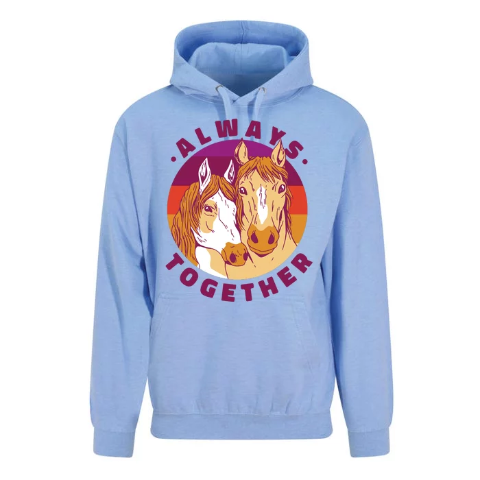 Always Together Horses Sunset Unisex Surf Hoodie