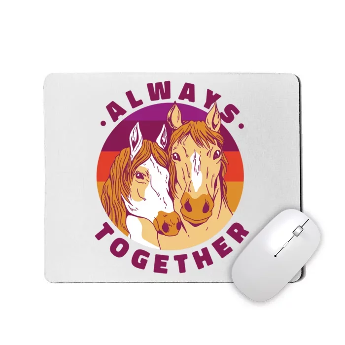 Always Together Horses Sunset Mousepad