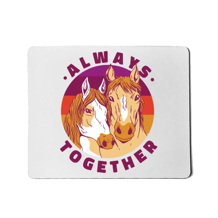 Always Together Horses Sunset Mousepad