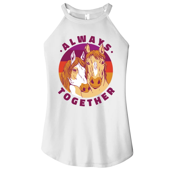 Always Together Horses Sunset Women’s Perfect Tri Rocker Tank