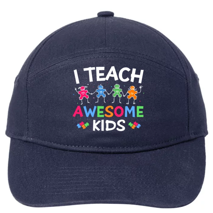 Autism Teacher I Teach Awesome Sped Teacher Special Ed Funny Gift 7-Panel Snapback Hat