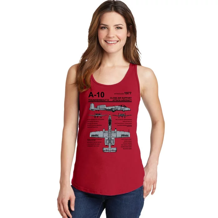 A10 Thunderbolt Ii Warthog Military Jet Spec Diagram Ladies Essential Tank