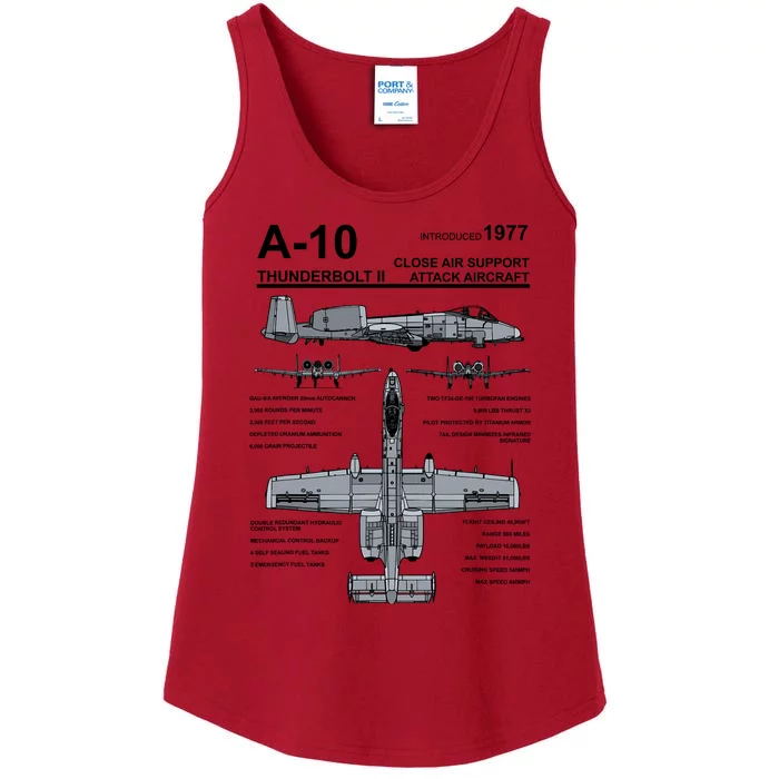 A10 Thunderbolt Ii Warthog Military Jet Spec Diagram Ladies Essential Tank