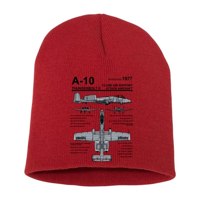 A10 Thunderbolt Ii Warthog Military Jet Spec Diagram Short Acrylic Beanie