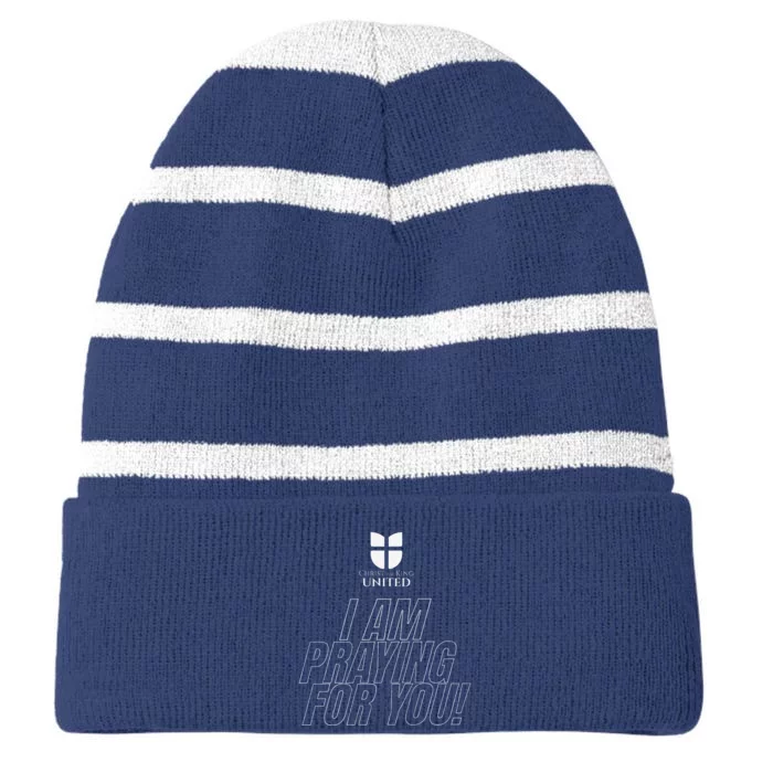 Atalaias Team I Am Praying For You Striped Beanie with Solid Band