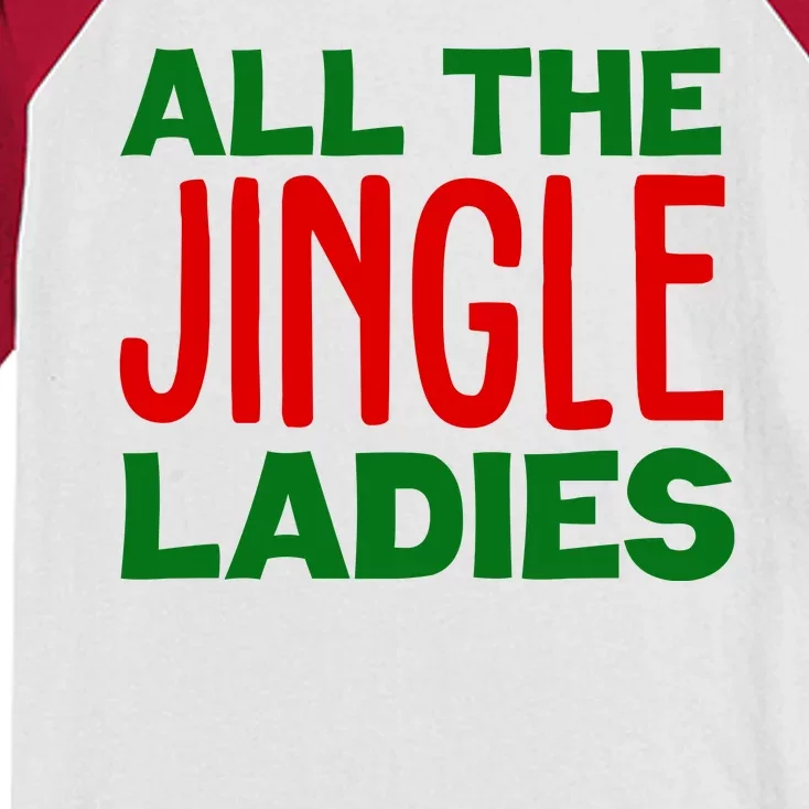 All The Jingle Ladies Funny Christmas Kids Colorblock Raglan Jersey