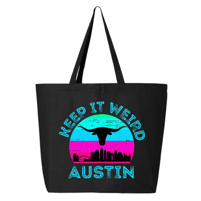 Austin Texas Keep It Weird Longhorn Sunset Gift 25L Jumbo Tote