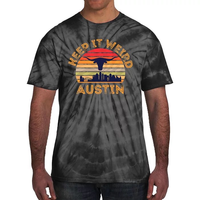 Austin, Texas Keep It Weird Longhorn Sunset Tie-Dye T-Shirt