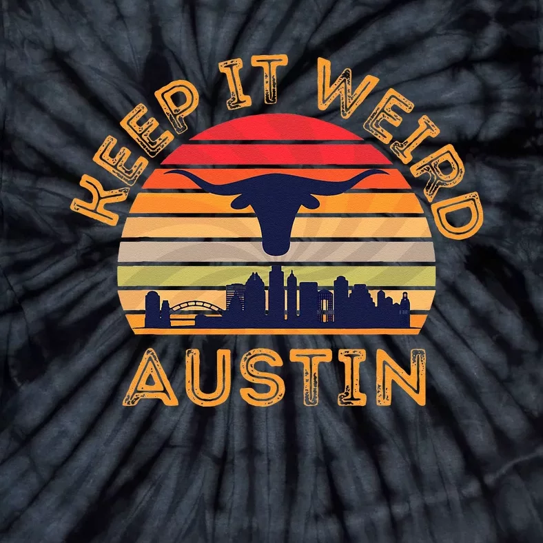 Austin, Texas Keep It Weird Longhorn Sunset Tie-Dye T-Shirt