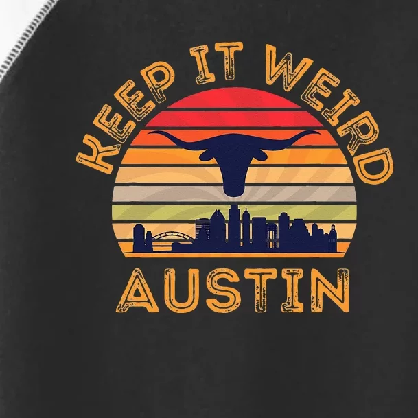 Austin, Texas Keep It Weird Longhorn Sunset Toddler Fine Jersey T-Shirt