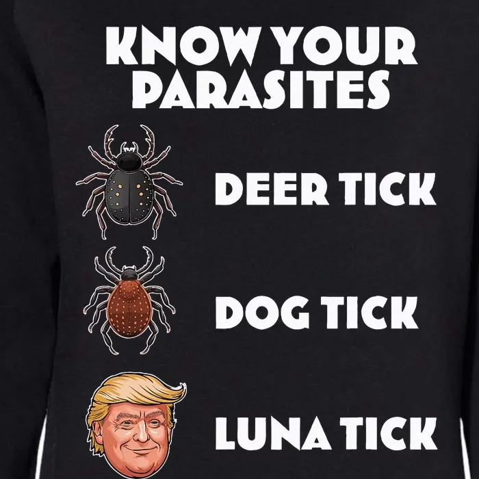 Anti Trump Know Your Parasites Lunatic Womens California Wash Sweatshirt