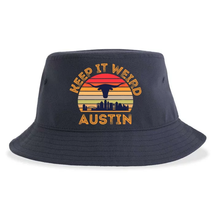 Austin, Texas Keep It Weird Longhorn Sunset Sustainable Bucket Hat