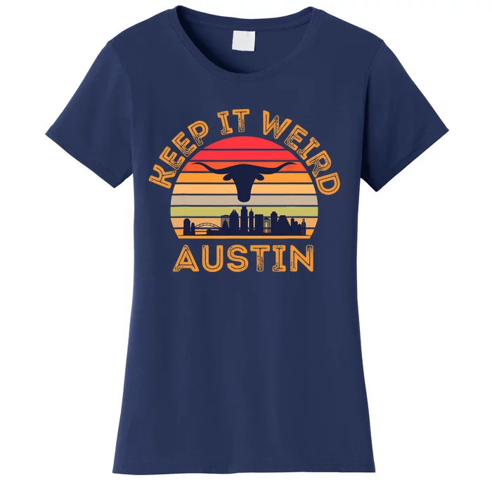 Austin, Texas Keep It Weird Longhorn Sunset Women's T-Shirt