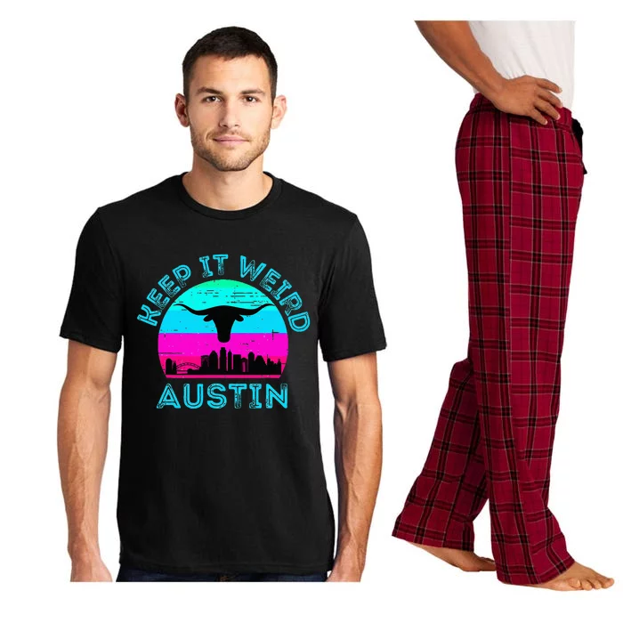 Austin Texas Keep It Weird Longhorn Sunset Gift Pajama Set