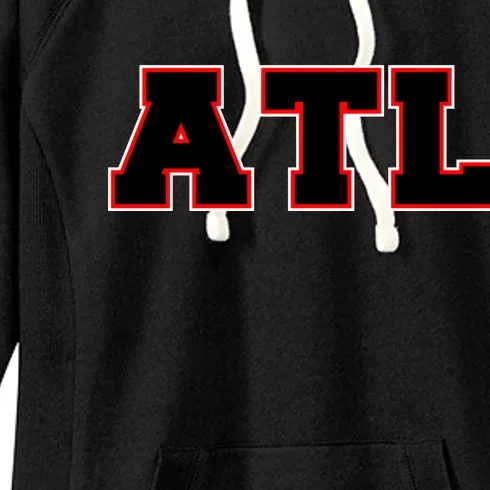 ATL Atlanta, Georgia College Letters Football Fan Block Letters Women's Fleece Hoodie