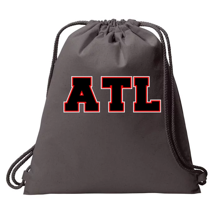 ATL Atlanta, Georgia College Letters Football Fan Block Letters Drawstring Bag